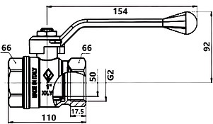 Шаровый кран Bugatti New Jersey 910 2 вн-вн, рычаг