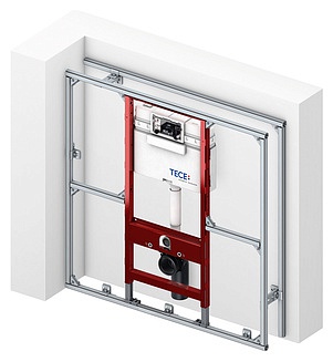 Система инсталляции для унитазов Tece TECEprofil 9300000 + кнопка + прокладка + крепеж