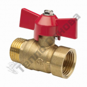 Кран шаровый с АМЕРИКАНКОЙ FM 1/2" гайка-штуцер, ручка бабочка, AQualink