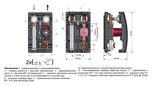 Насосная группа Meibes UK (без смесителя) Поколение 8 1 1/4" с насосом Grundfos UPS 32-60