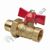 Кран шаровый с АМЕРИКАНКОЙ FM 3/4" гайка-штуцер, ручка бабочка, AQualink
