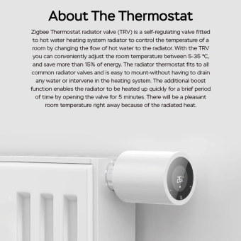 Цифровой термостатический клапан Tuya ZigbeeThermostatic Radiator Valve