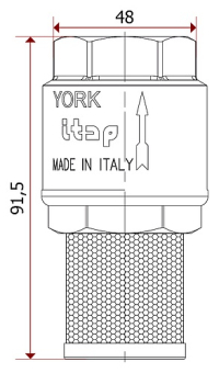 Обратный клапан Itap York 108 погружной с фильтром 1"