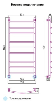 Полотенцесушитель водяной Сунержа Галант 120x50