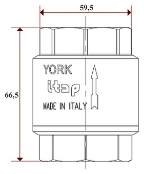 Обратный клапан Itap 103 York 1 1/4" пружинный муфтовый, пластиковое седло