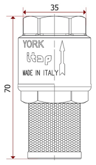 Обратный клапан Itap York 108 погружной с фильтром 1/2"