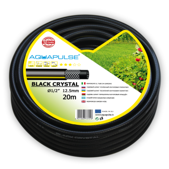 BLACK CRISTAL / Шланг усиленный каучуковым покрытием 1/2" (12,5мм), черный, Aquapulse (FITT)