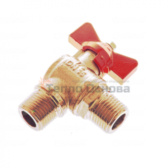 Кран угловой шаровый DN15 PN 1.6 МПа 11б27n17, ц,1/2 х 3/4, Цветлит