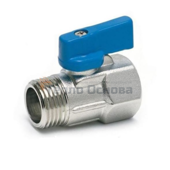 Кран шаровой MINI 3/4" вн/нар, латунный никелированный, KAS