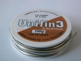 Припой Unipak Unifin NR3-SN97 CU3 3,0мм 100гр.