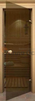 Дверь для сауны А-Стекло Andres Бронза 8x20