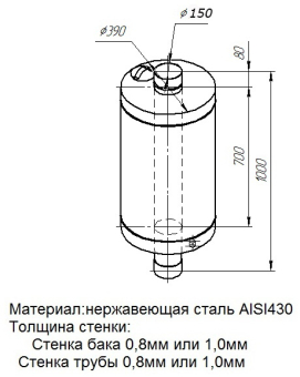 Бак для воды Феролайф ф150/V80 AISI 430 БКС-80