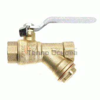 Кран шаровой с фильтром STANDARD 1/2" г-г-р, ручка рычаг, PROFACTOR