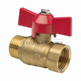 Кран шаровый FM 1/2" гайка-штуцер, ручка бабочка, AQualink